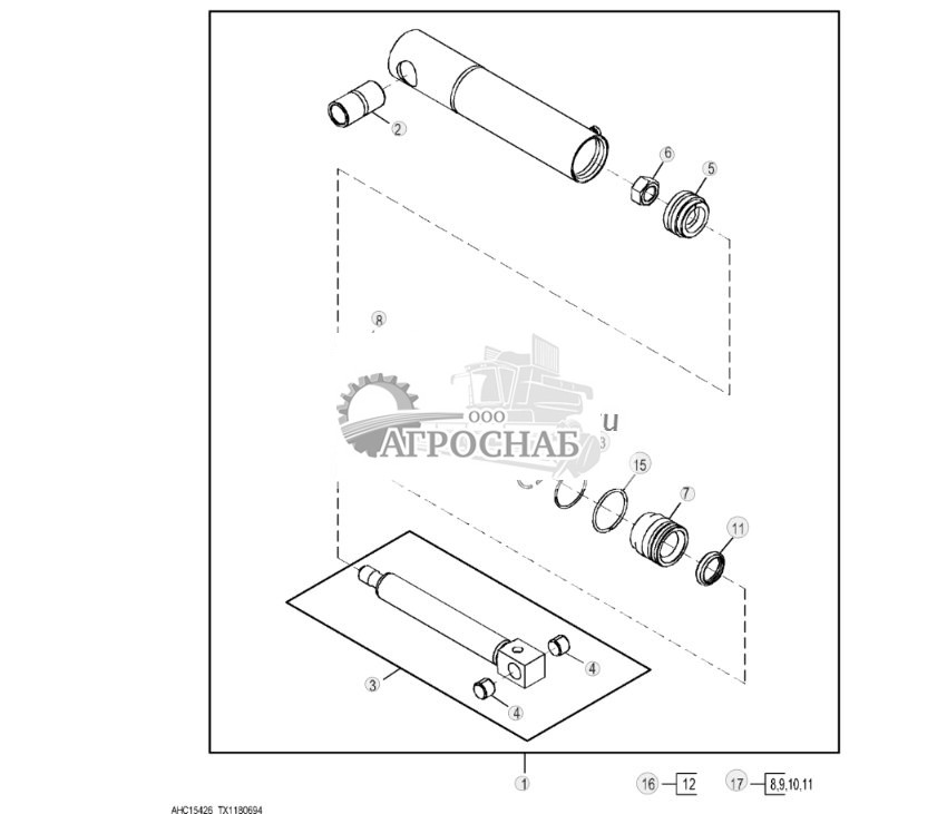 Цилиндр универсального ковша погрузчика - ST821656 505.jpg
